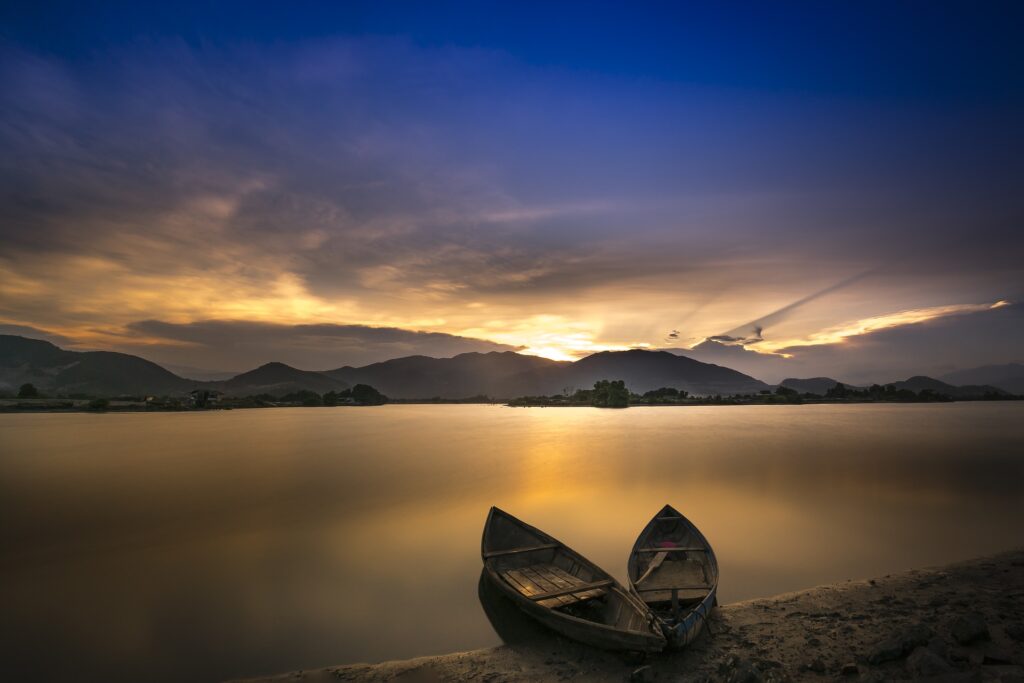 foto de atardecer en la playa