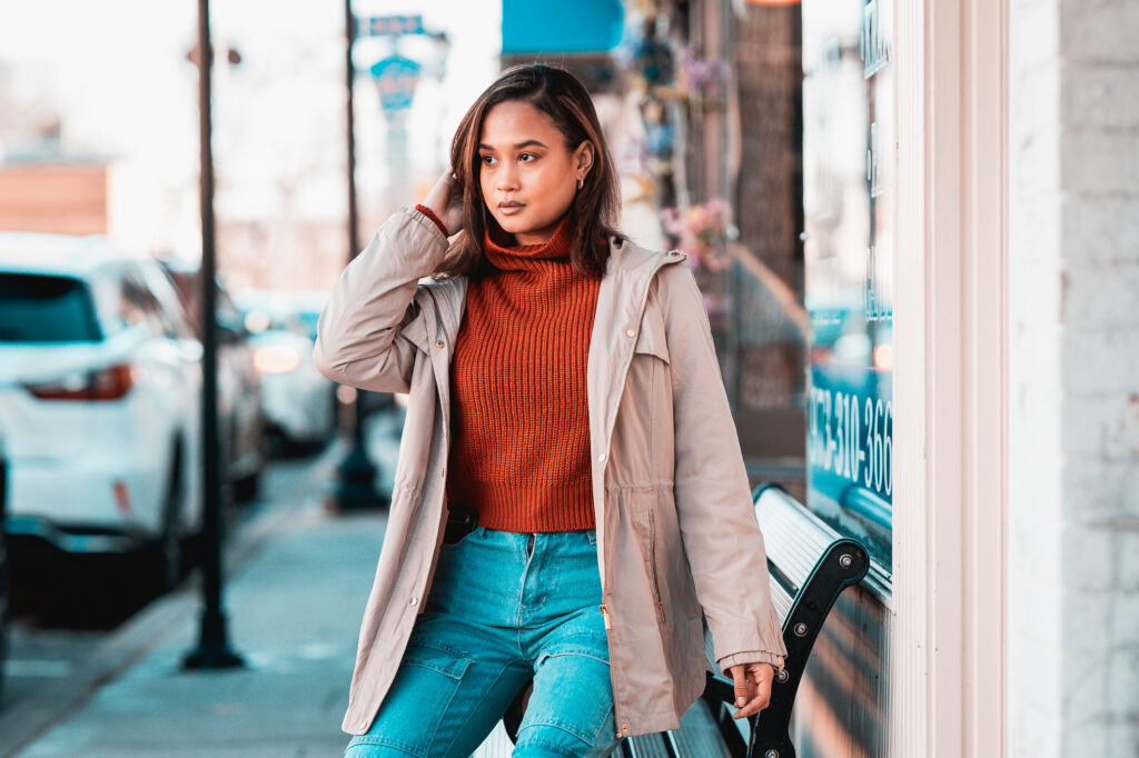 blogger portrait of a young woman at downtown hawthorne